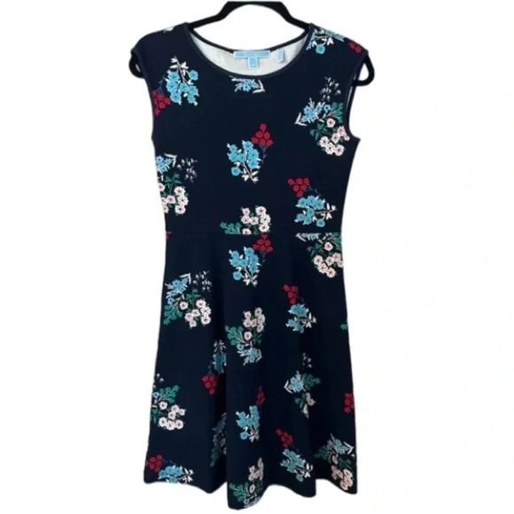 Draper James Women’s Sleeveless Dark Blue Navy Floral Slip-On Dress Size XS GUC - Picture 1 of 9